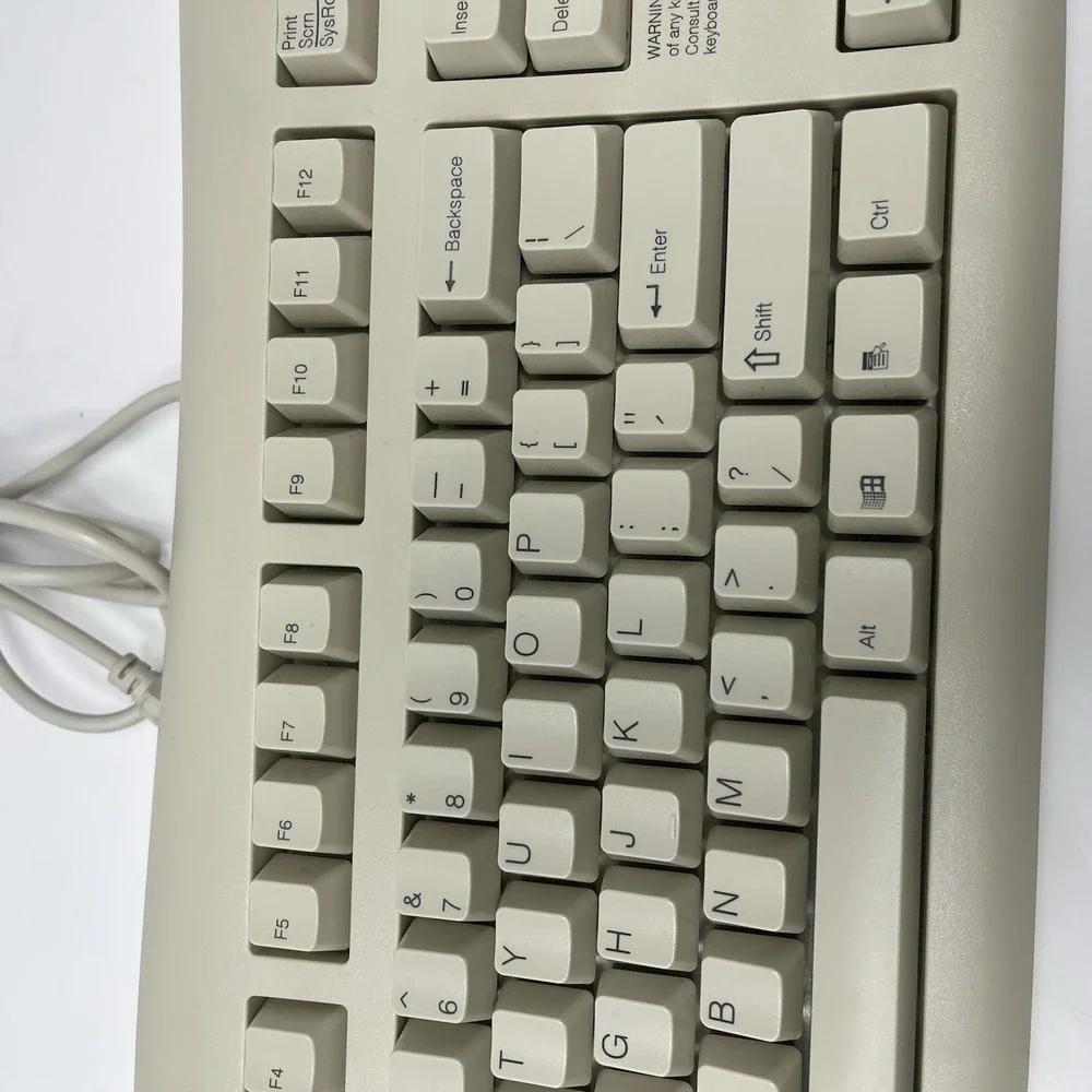 Micron NMB RT9258TW PS/2 Wired Vintage Beige Keyboard – Tested, Made in Thailand